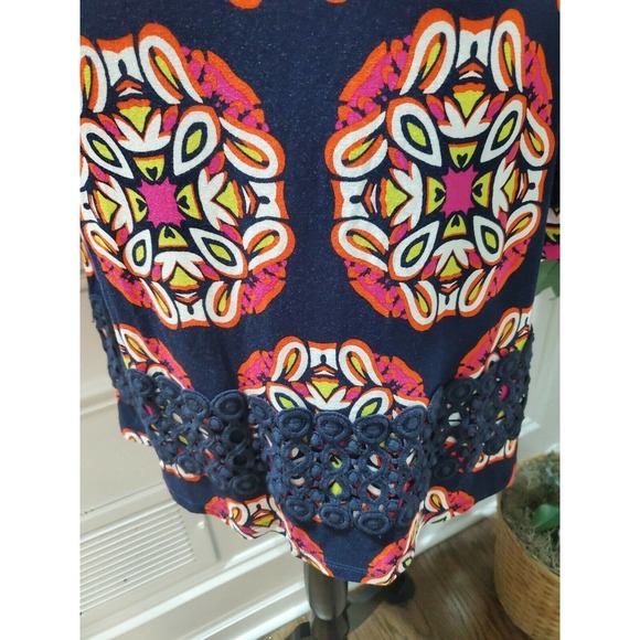 Crown & Ivy Women's Blue Polyester Round Neck Long Sleeve Knee Length Dress S - Picture 4 of 10